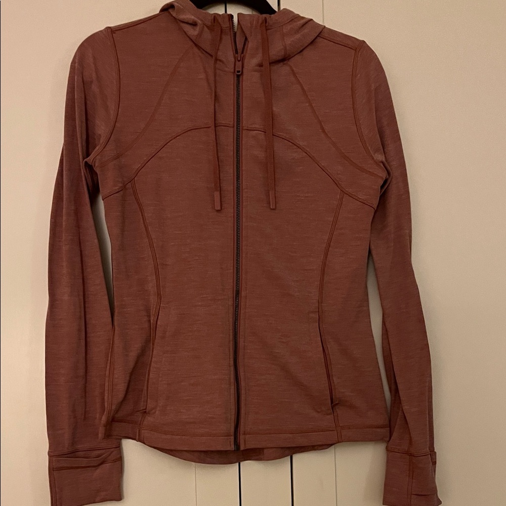 LULULEMON Hooded Define Jacket Nulu Size 10 Heathered Briar Rose